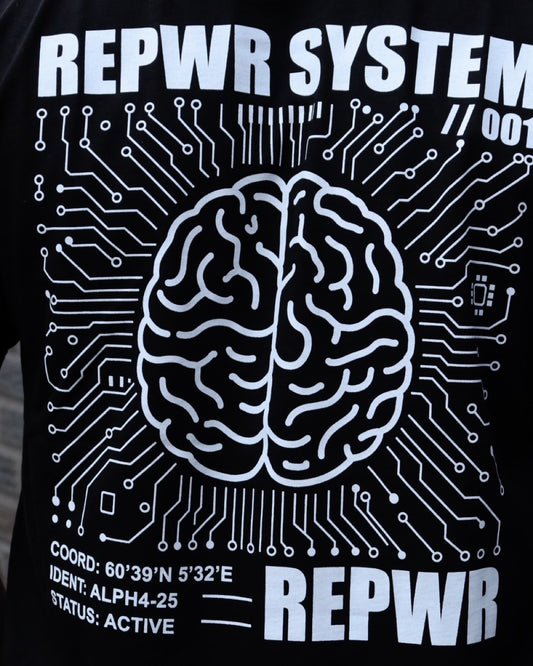 SYSTEM 001 BLACK T-SHIRT